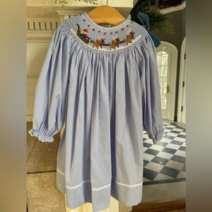 Smockingbird Smocked Christmas Dress, girls size 2